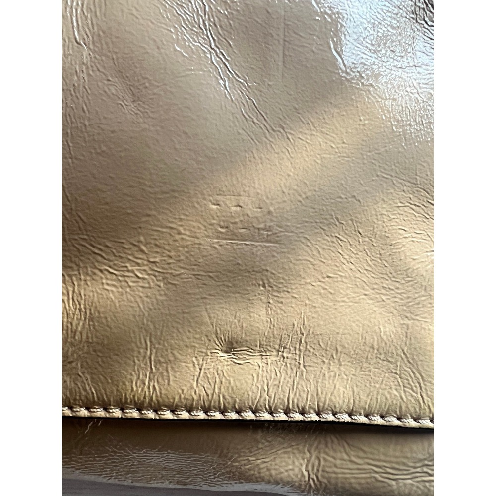 Michael Kors Gold Metallic Patent Shoulder Bag Clutch Purse Y2K Evening - Picture 13 of 13